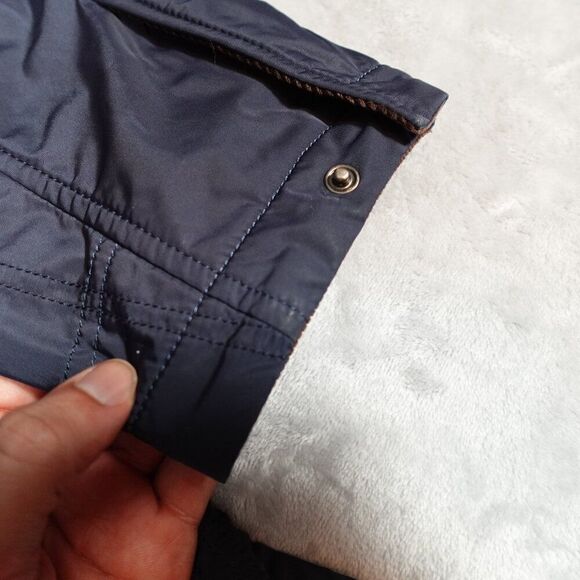 Hickey Freeman Quilted Corduroy Collar Chore Coat Jacket Mens L Preppy Blue - Picture 10 of 14